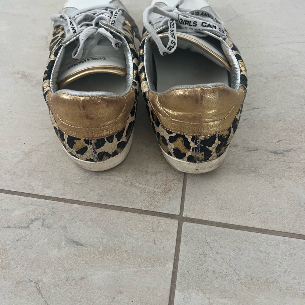 Zadig and Volatair metallic leather leopard wild print size 7.5 euro 38 - Picture 6 of 9